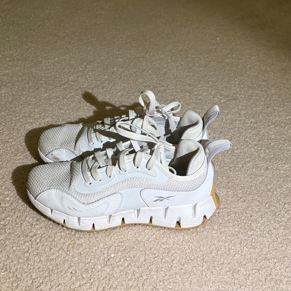 Reebok White and Tan Sneakers